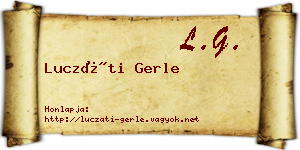 Luczáti Gerle névjegykártya